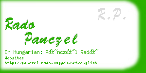 rado panczel business card